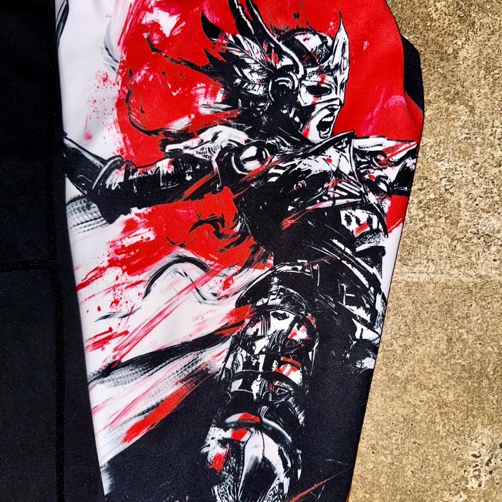 GRRL BRAND Valkyrie Black and White Graphic Leggings